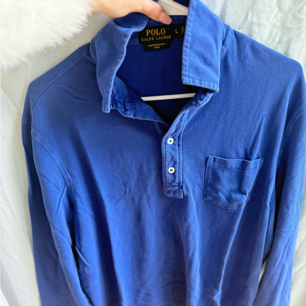 Ralph Lauren Men's Casual Blue Button Down Shirt